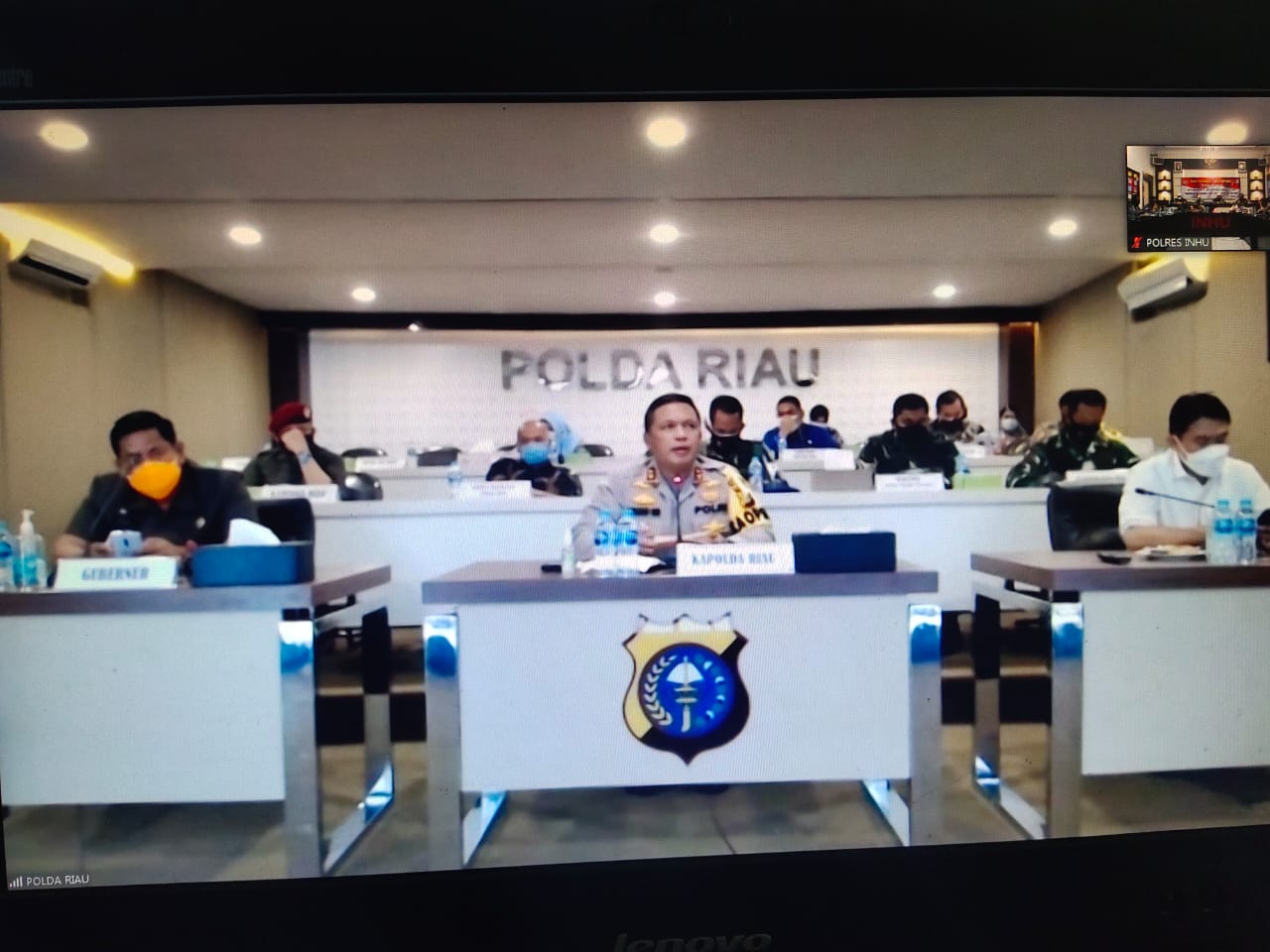 Persiapan Operasi Lilin LK 2020, Natal Dan Tahun Baru, Polres Inhu Gelar Rapat Zoom Meeting