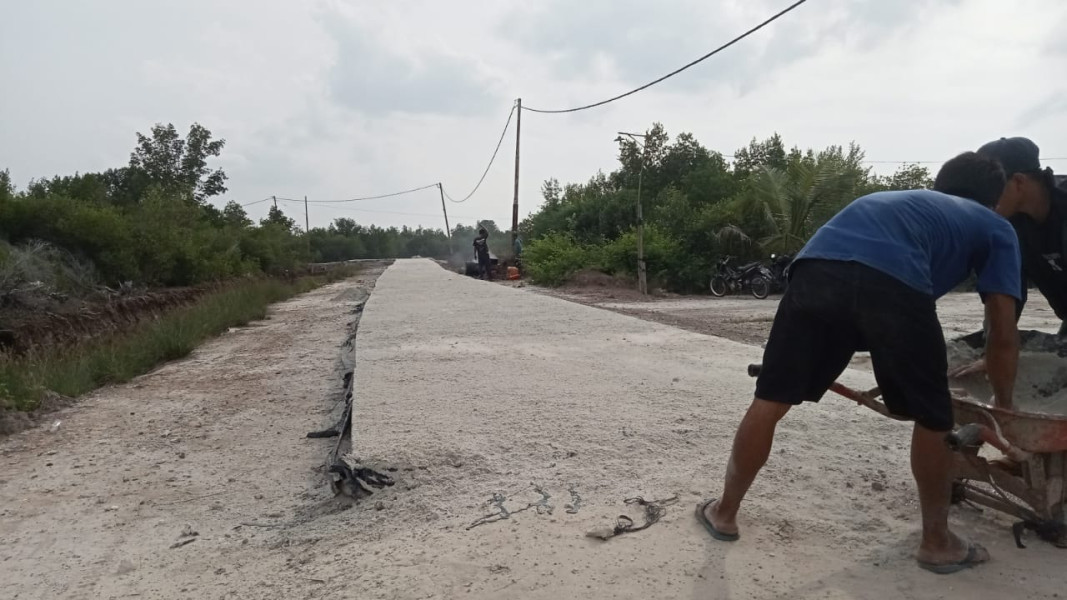 Pemdes Tanjung Punak  Bangun Insfratruktur Jalan Desa dengan Dana Bermasa