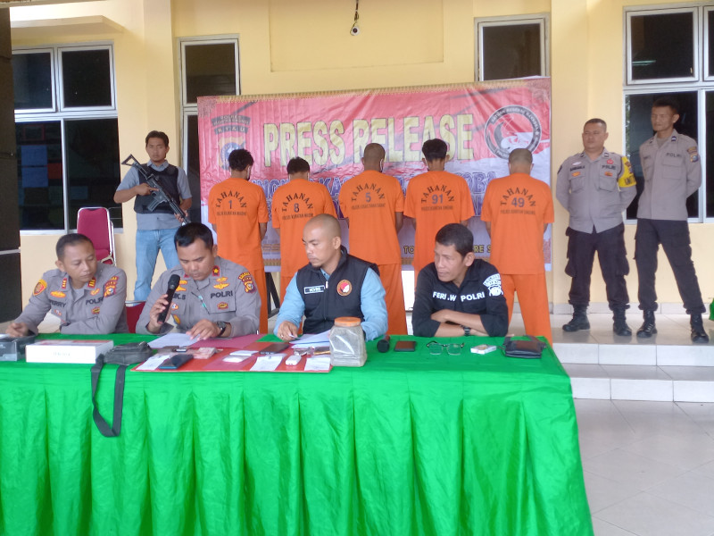 Press Release Ungkap Kasus Tindak Pidana Narkoba Dan Pemusnahan Sabu Sebanyak 71,01 Gram  Polres Kuasing