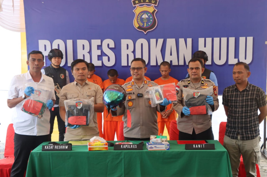 Polres Rohul Ungkap Berbagai Kasus Kejahatan Dalam konferensi Pers