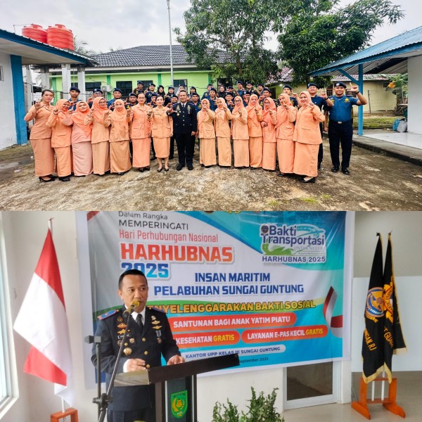Kepala Kantor UPP Kelas III Sungai Guntung Gelar Bakti sosial Sempena Hari Perhubungan Nasional 2025