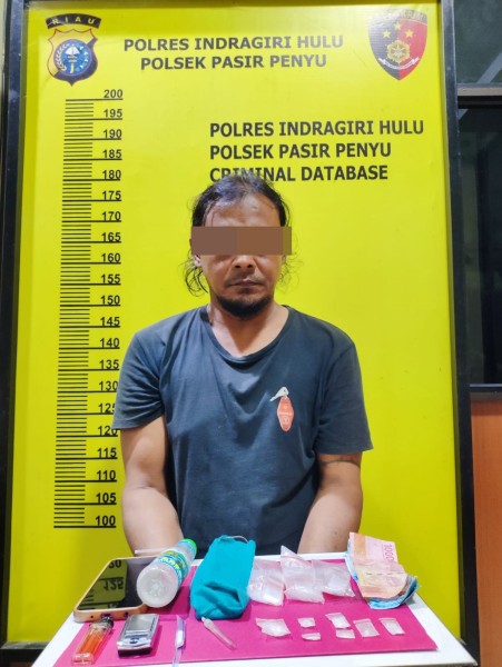 Simpan 7 Bungkus Sabu Dalam Kantong Hitam, Adi Asil Dibekuk Polsek Pasir Penyu