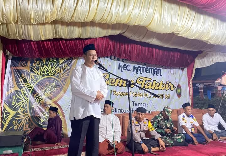 Forkopimcam Kateman Lepas Pawai Takbir Keliling Sambut Idul Fitri 1446 H
