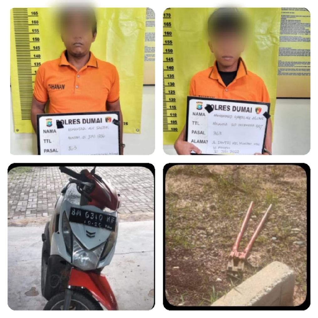 Reskrim Polsek Medang Kampai Bekuk 2 Pelaku Curat di Area Perkebunan Sawit