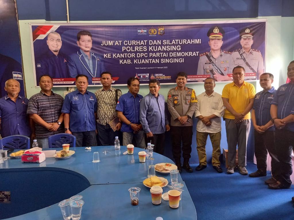 Gelar Jumat Curhat, Polres Kuansing Serap Aspirasi dan Silaturrahmi Dengan Pengurus DPC. Partai Demokrat Kabupaten Kuansing