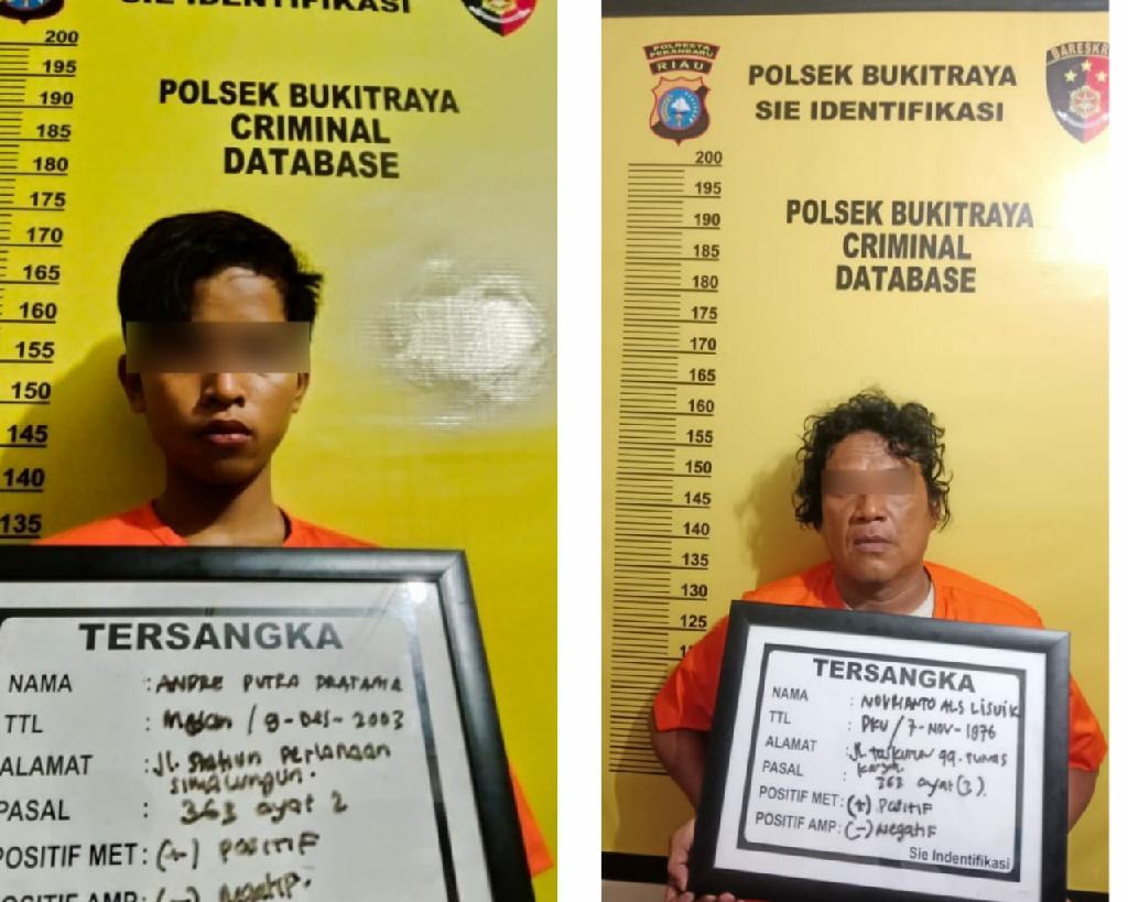 Polsek Bukit Raya Amankan Dua Orang Pelaku yang Diduga Maling