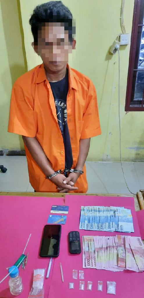 Reskrim Polsek Tambang Tangkap Pengedar Shabu di Wilayah Desa Kualu