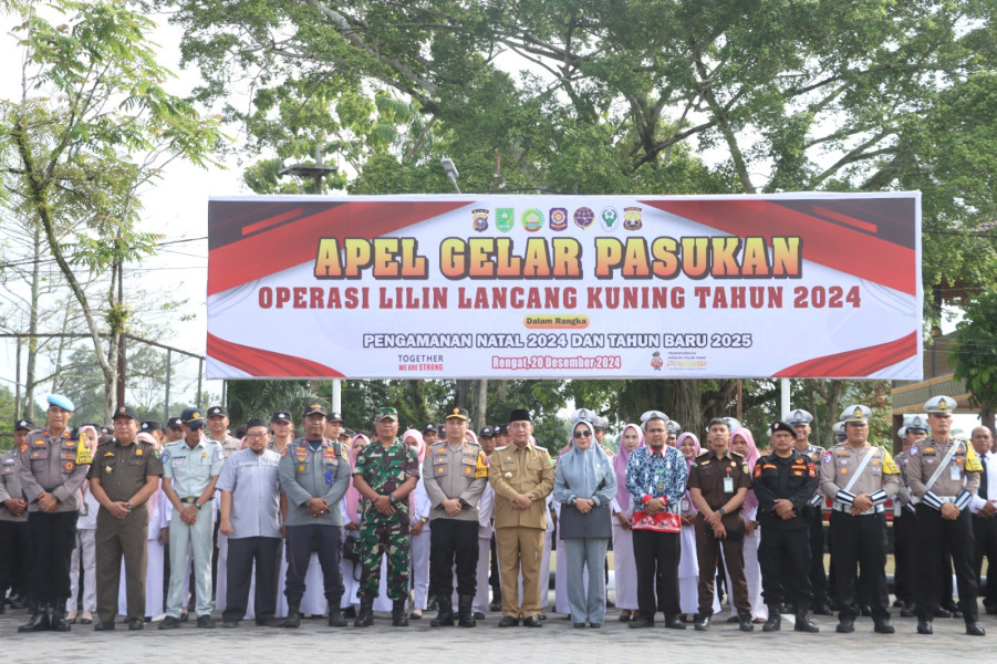 Amankan Nataru, Polres Inhu Laksanakan Apel Gelar Pasukan