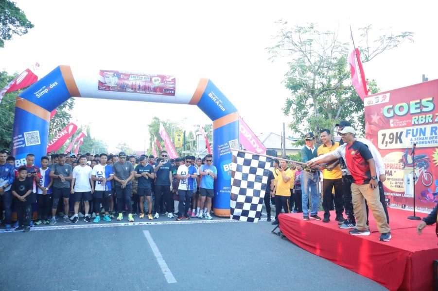 Gelorakan Riau Bhayangkara 2025 dan Hari Bhayangkara ke-79, Polres Inhu Gelar Fun Run Meriah