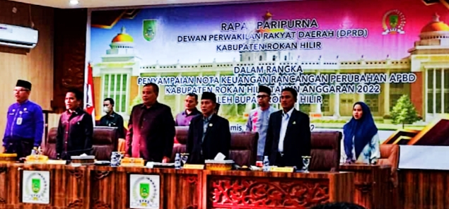 DPRD Rohil Gelar Rapat Paripurna Penyampaian Nota Keuangan Rancangan Perubahan APBD 2022