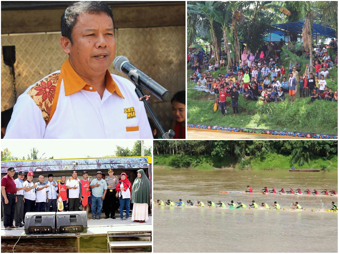 Wakili Bupati Inhu, Hendrizal Buka Lomba Pacu Jalur Mini di Desa Pasir Sialang Jaya 