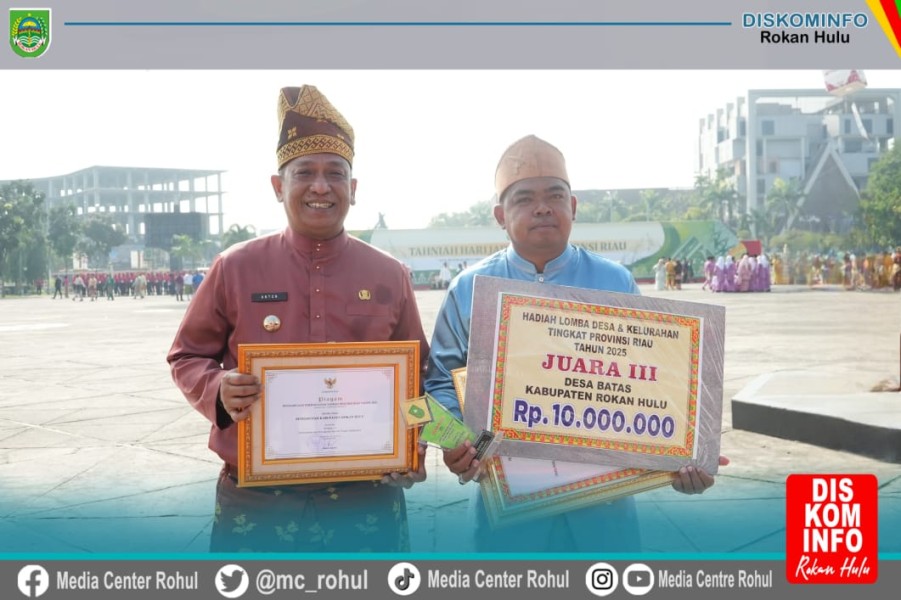 Hari Jadi ke-68 Provinsi Riau, Rokan Hulu Raih Dua Penghargaan Bergengsi