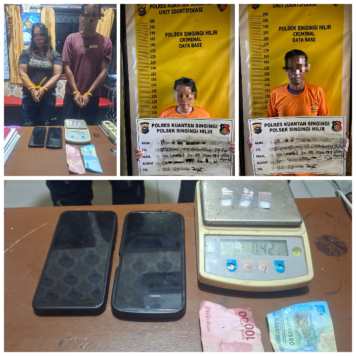 Polsek Singingi Hilir Ringkus Dua Pelaku Narkoba, Seorang Pemasok Masih Diburu