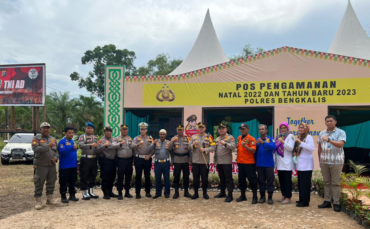 Kapolres Bengkalis Lakukan Pengecekan Pos Pengamanan di Jalan Lintas Duri-Dumai