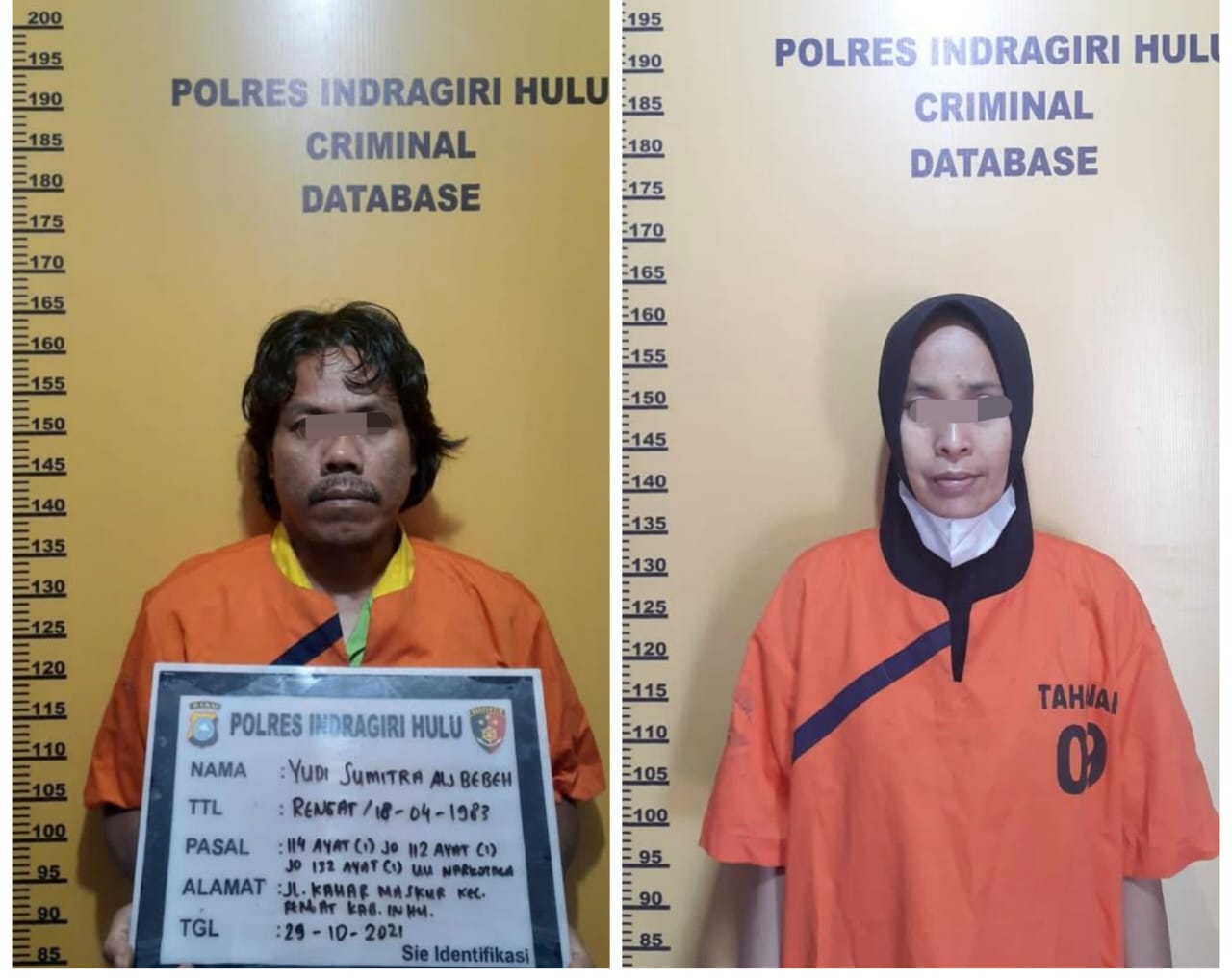 Satres Narkoba Polres Inhu Ringkus Dua Pengedar Sabu di Rengat