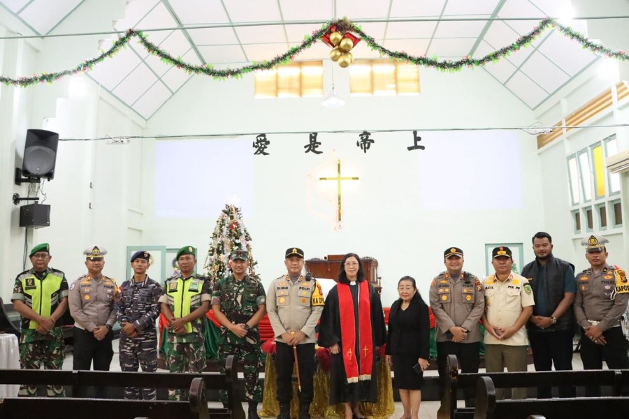 Polres Rohil Pastikan Ibadah Natal 2025 Aman dan Kondusif di Kecamatan Bangko