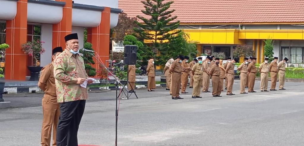 Pimpin Apel Terakhir, Ini yang Disampaikan Bupati Inhu Yopi Arianto Dihadapan ASN