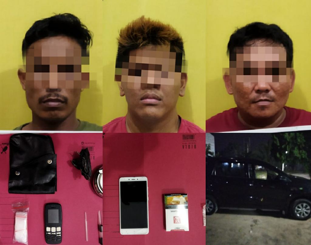 3 Pengedar Shabu Diringkus Resnarkoba Polres Kampar di Dua Lokasi di Tapung Hilir