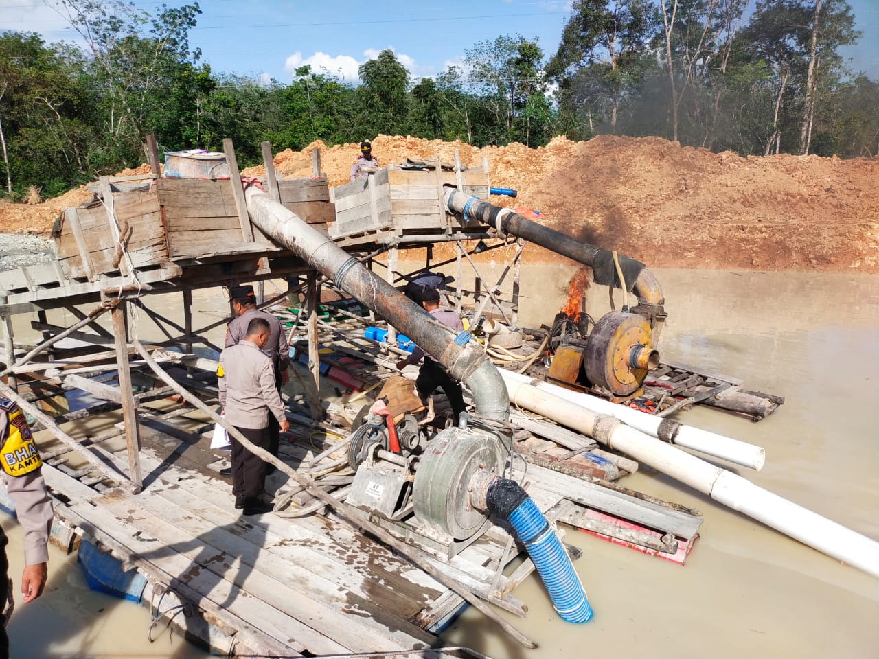 Kapolsek Kuantan Mudik Tindak Aktivitas  PETI di Desa Luai Kuantan Mudik