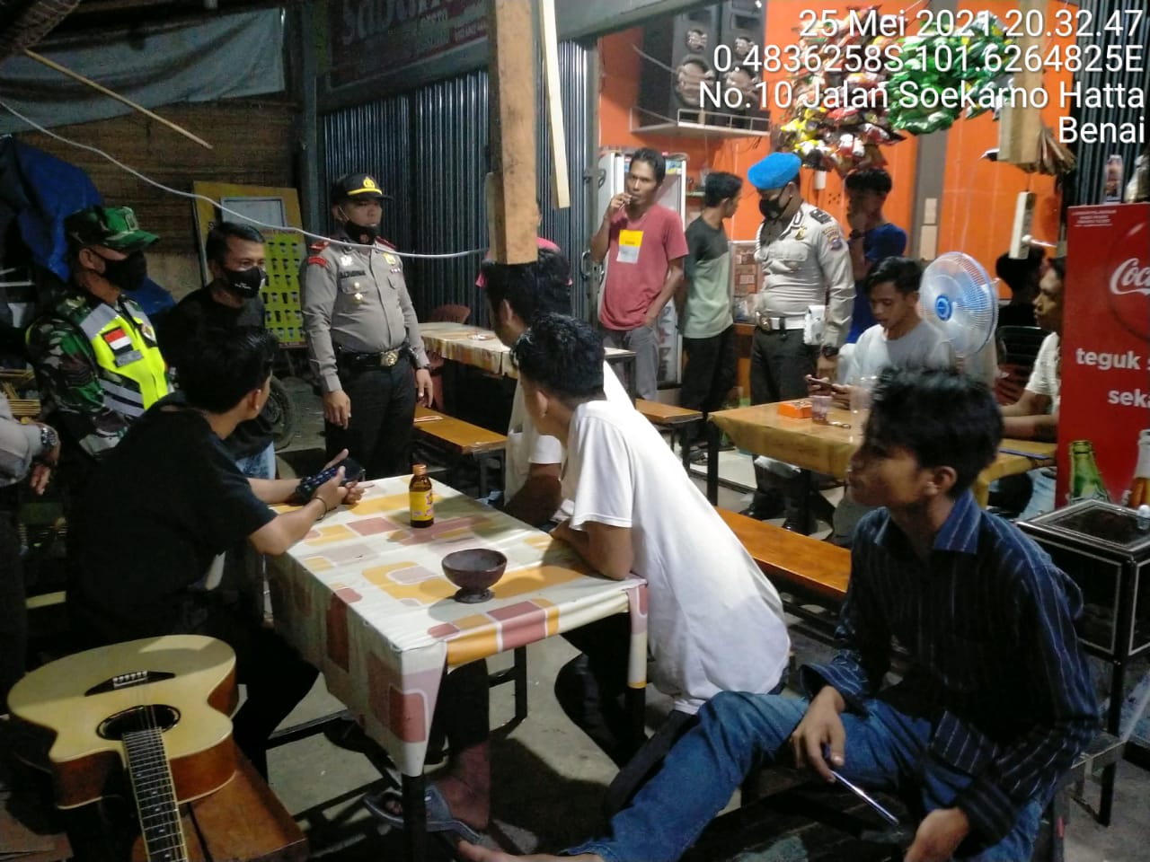 Demi Memutus Mata Rantai Penyebaran Covid 19, Polsek Benai Berikan Himbauan Prokes dan Pembubaran