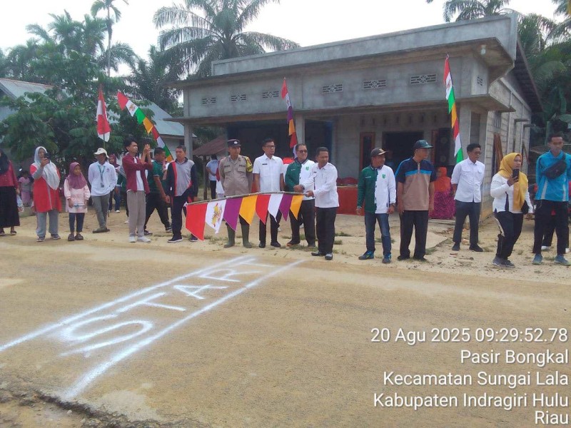 Semarak HUT RI ke-80, Pemdes Pasir Bongkal Gelar Karnaval dan Lomba Tradisional