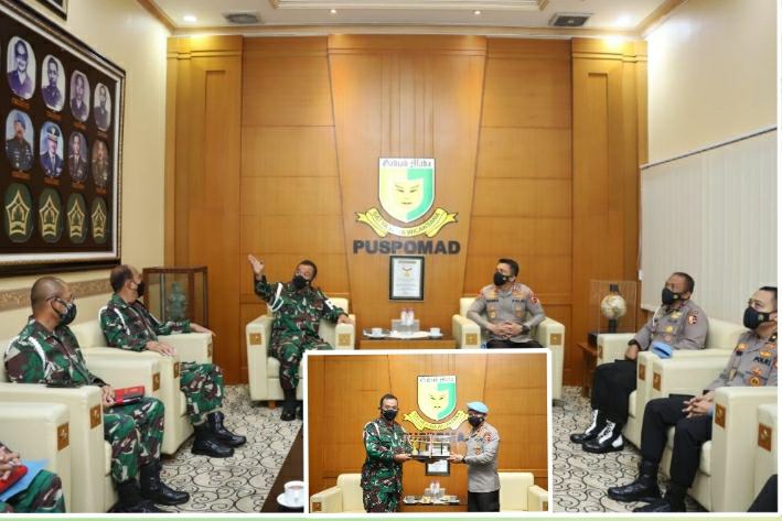 Perkuat Sinergitas Penegakan Disiplin Personel TNI-Polri, Kadiv Propam Polri Sambangi Danpuspom AD