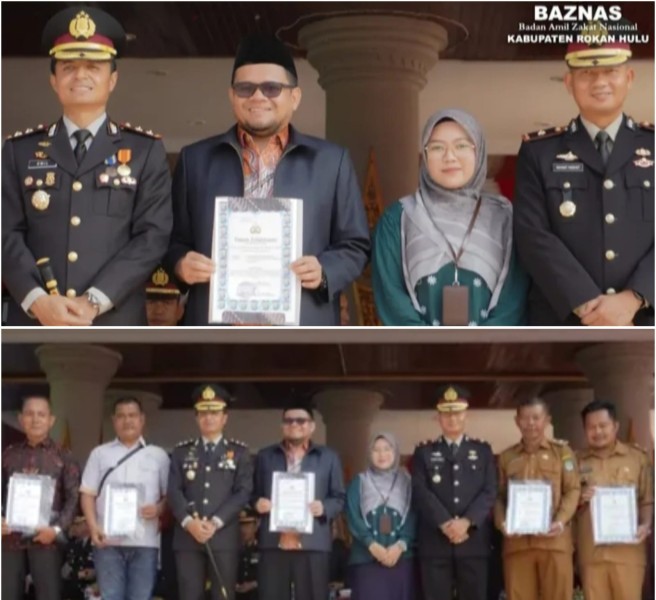 Dukung Program Sosial Polres, BAZNAS Rohul Raih Penghargaan Di Hari Bhayangkara ke-79
