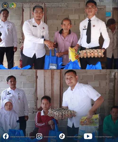 Lapas Pasir Pangarayan Salurkan 20 Paket Sembako untuk Anak Yatim dan Warga Kurang Mampu di Desa Menaming