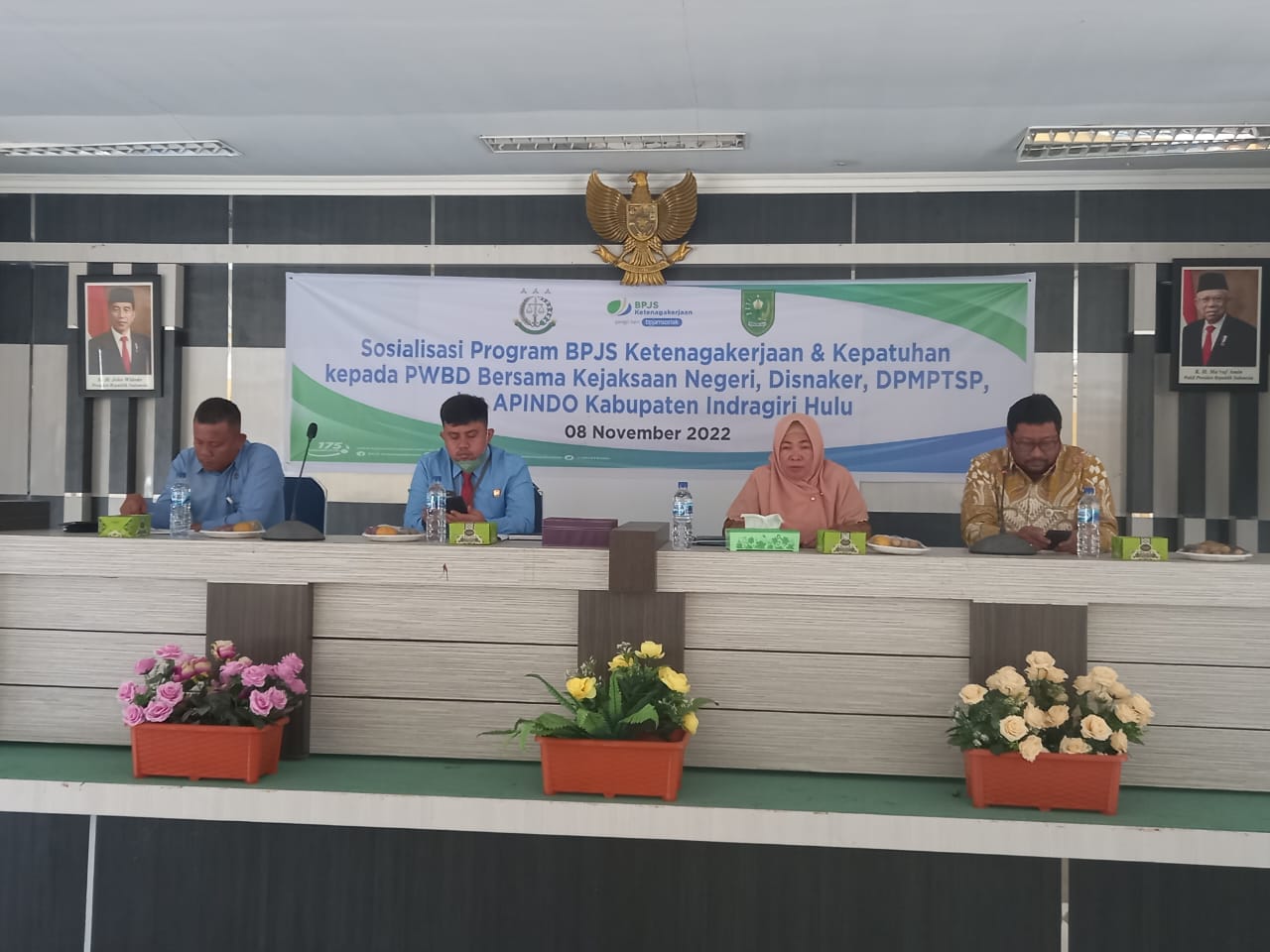 Bersama Kejari Inhu, BPJS Ketenagakerjaan Sosialisasi Program dan Kepatuhan PWBD