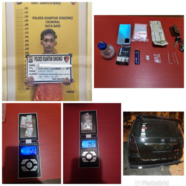 Tim Mata Elang Satnarkoba Polres Kuansing Kembali Berhasil Menggulung Tersangka Kurir  Narkoba