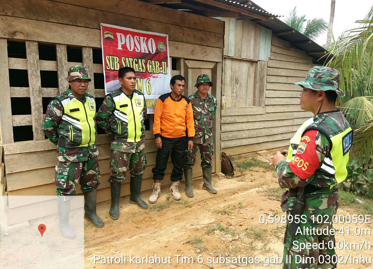 Akhir Pekan Tim 06 Gelar Patroli Sepanjang Wilayah Koramil 05/Peranap