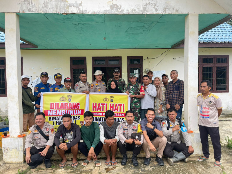 Polsek Batang Cenaku Gandeng BKSDA Dan KPBD Sosialisasi Larangan Bunuh Satwa Dilindungi
