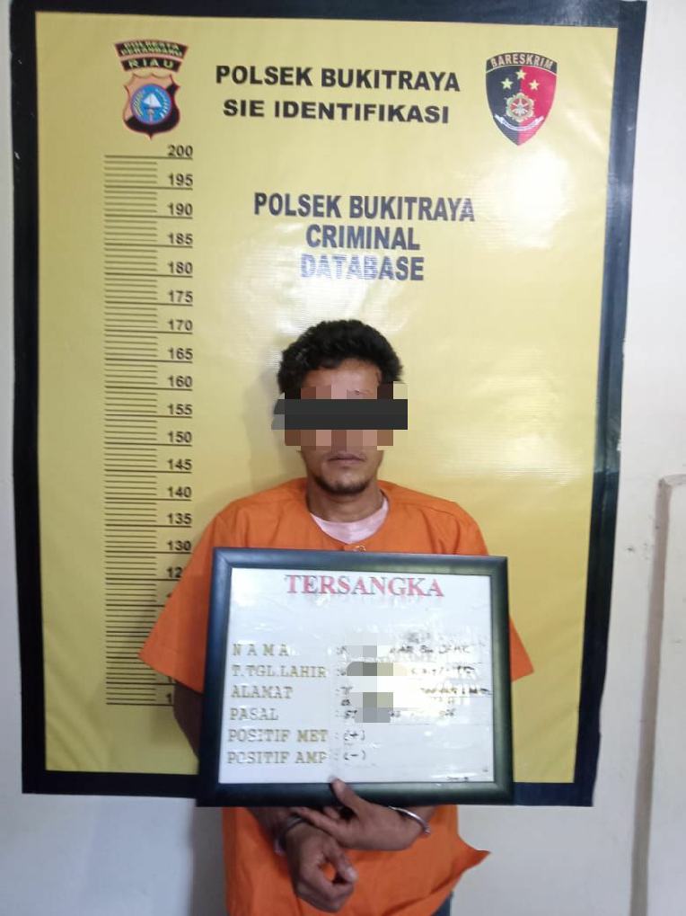 Reskrim Polsek Bukit Raya Amankan Pelaku Pecah Kaca Mobil