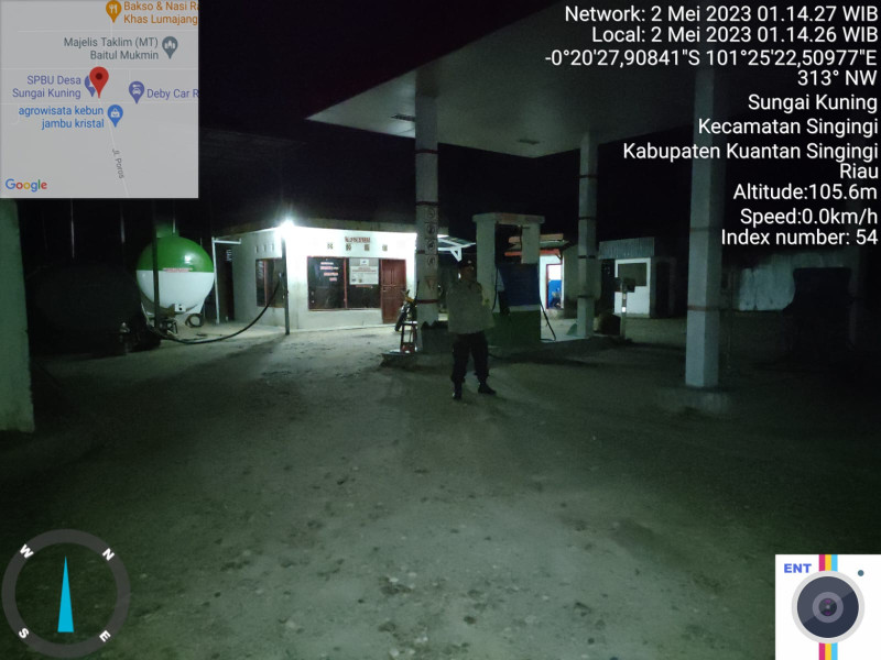 Antisipasi Penyalahgunaan Distribusi BBM, Patroli Polsek Singingi Terus Monitoring SPBU