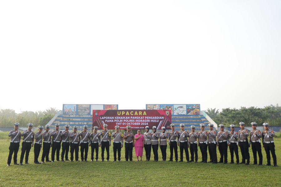 Pimpin Kenaikan Pangkat Penghargaan, Kapolres Inhu Ingatkan Jangan Ada Pelanggaran Selama Pilkada