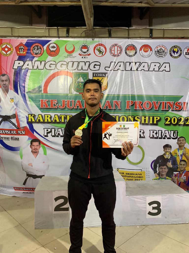 Kejurda Forki Piala Gubernur Riau 2022, Bripda Nixxon Rian Raih Juara 2 di Kelas +84 Kg