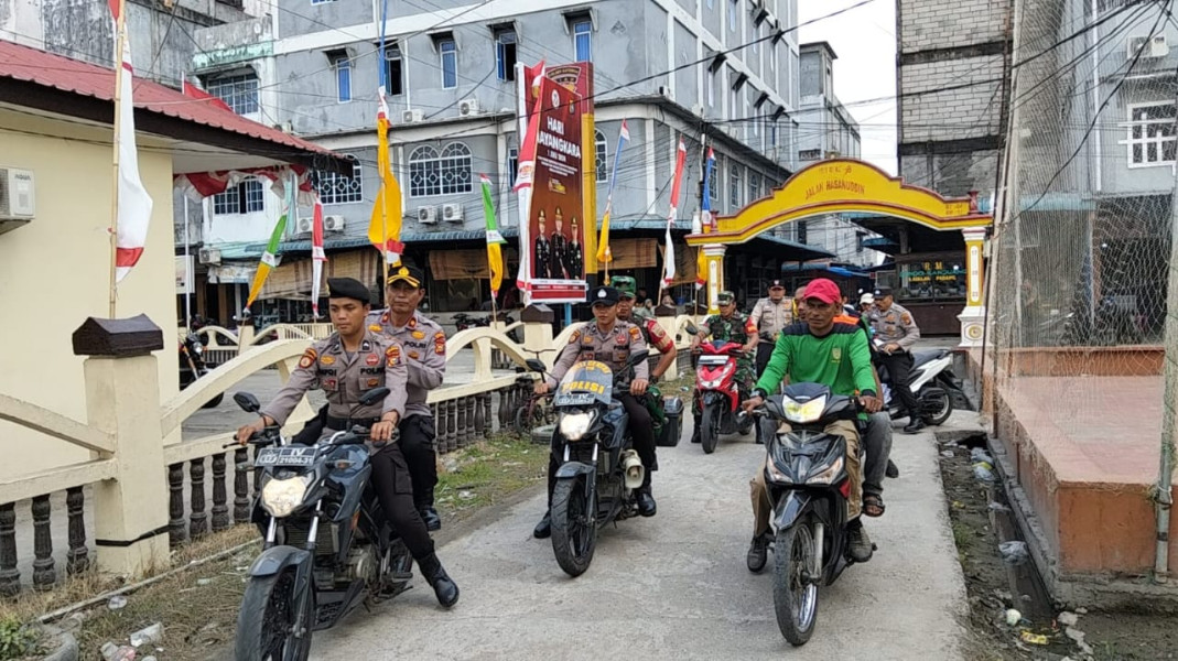 Ciptakan Kamtibmas yang Kondusif Jelang Pilkada 2024, Polsek Kateman Gelar Patroli Gabungan 3 Pilar