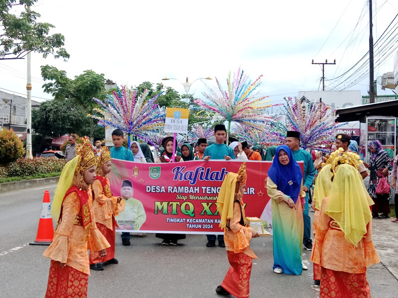 Pembukaan MTQ Tingkat Kecamatan Rambah Di Desa Pematang Berangan Berlangsung Meriah