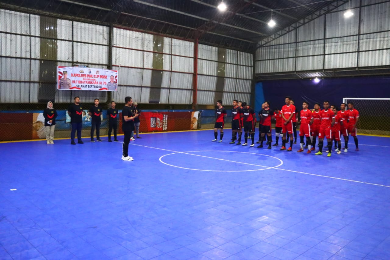 Kapolres Inhu Buka Turnamen Futsal Hari Bhayangkara