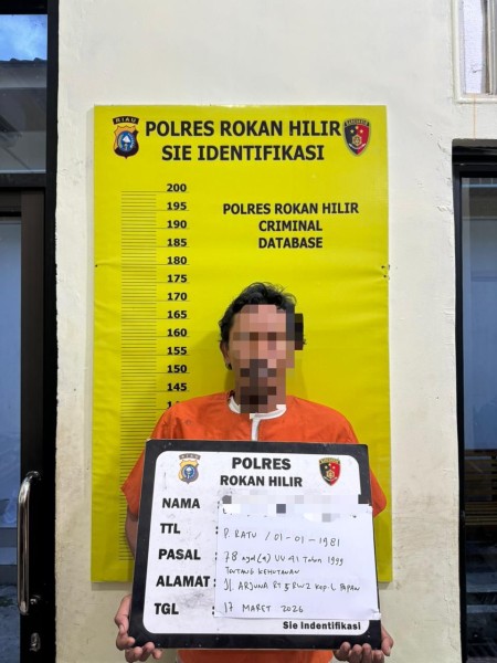 Polres Rohil Amankan Pelaku Pembakar Lahan di Tanah Putih