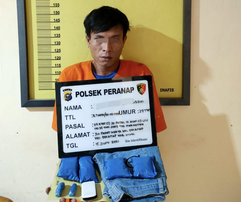 Dipasok dari Sumbar, Pengedar Ganja Kering Dibekuk Polsek Peranap