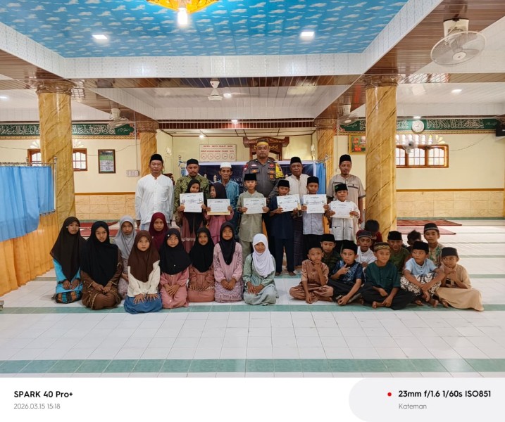 Polsek Kateman Gelar Lomba Hafalan Ayat Pendek dan Adzan Anak-anak Semarakkan Ramadan