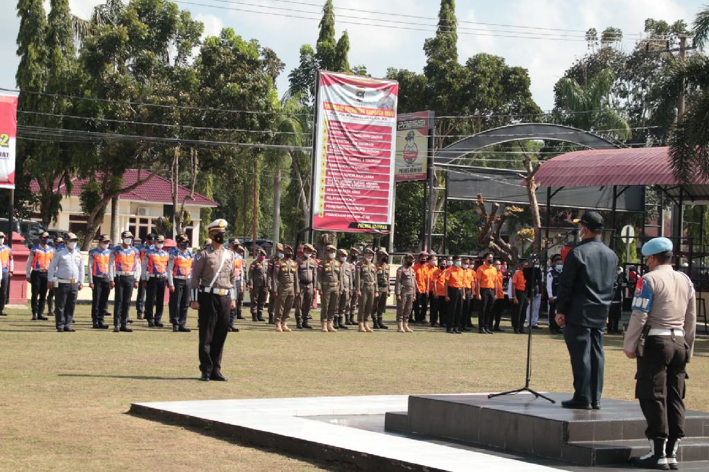 Polres Kampar Laksanakan Apel Gelar Pasukan Operasi Ketupat Lancang Kuning 2022