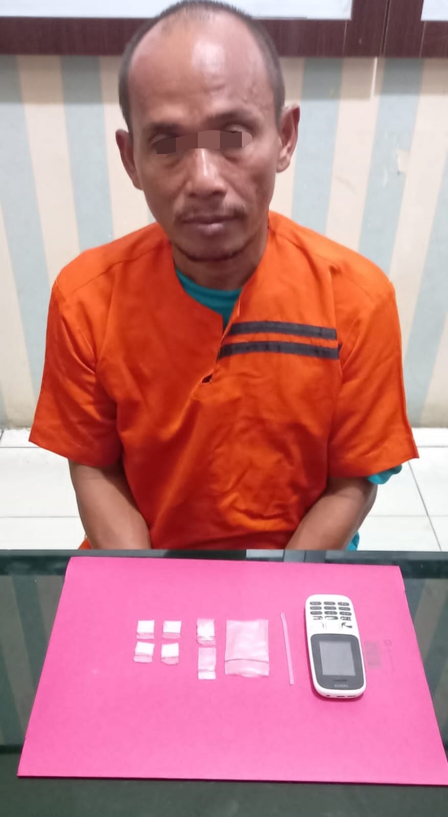 Pria Paruh Baya Pengedar Sabu Diringkus Polsek Rengat Barat