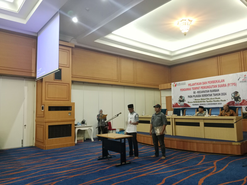 Ketua Panwascam Lantik 108 Pengawas TPS, Tekankan Netralitas & Profesionalisme