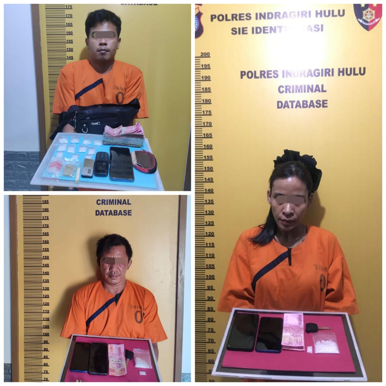 Seorang Wanita Berparas Cantik dan Dua Pria Pengedar Narkoba di Rengat Diringkus Polres Inhu