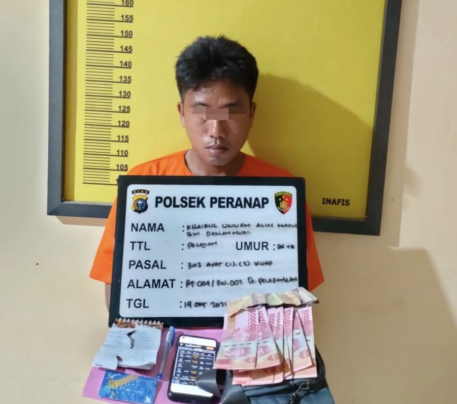 Hairul, Bandar Togel Dibekuk Polsek Peranap, Ini Barang-buktinya
