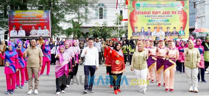 Gelorakan Semangat, Puluhan Regu Ikuti Lomba Senam Kreasi Sempena HUT Rohil ke-23