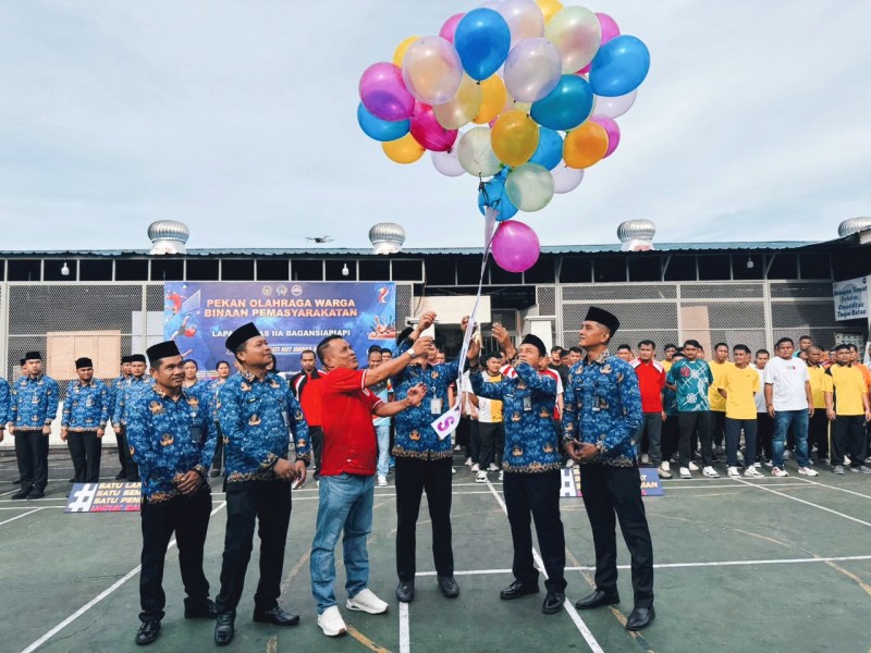 Lapas Bagansiapiapi Gelar Pekan Olahraga WBP Sempena HUT Pertama Kemenimipas