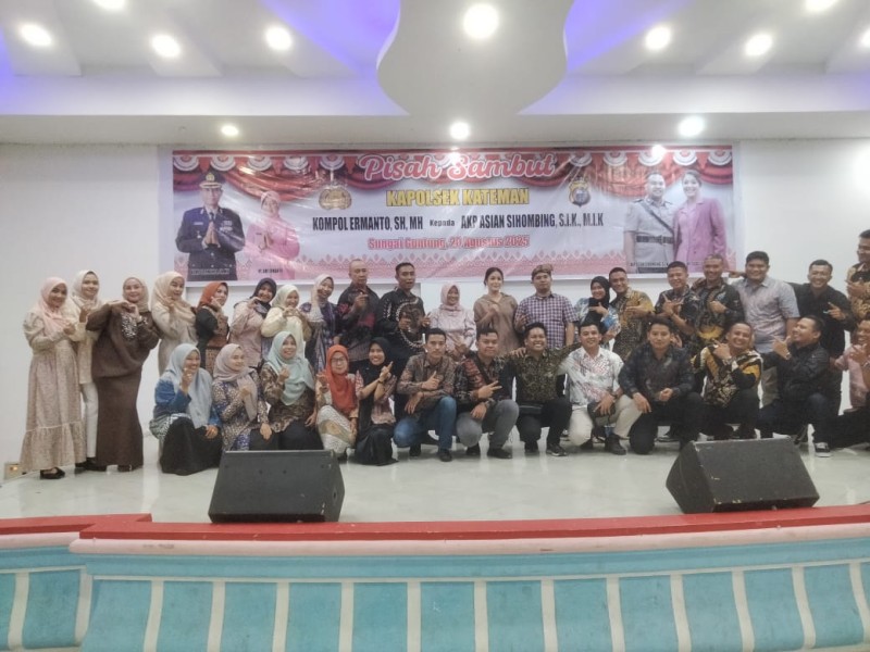 Pisah Sambut Kapolsek Kateman, AKP Asihan Sihombing Resmi Jabat Kapolsek Kateman